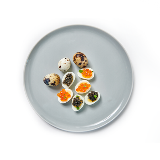 Deviled Quail Eggs with Caviar
